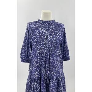 Sea New York Celine Lapis Blue Purple White Mini Dress Ruffle Skirt 4